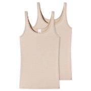Schiesser 2P Modal Essentials Tank Tops Beige 36 Dame