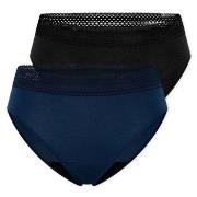Schiesser Truser 2P Care Rio Period Pants Svart/Blå bomull 48 Dame