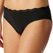 Schiesser Truser Unique Cotton Rio Brief With Lace Svart bomull 40 Dam...