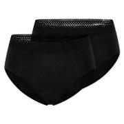 Schiesser Truser 2P Care Retro Period Pants Svart bomull 42 Dame