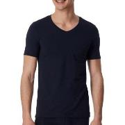 Schiesser Long Life Soft Shirt Short Sleeve V-neck Mørkblå Large Herre