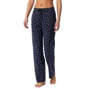 Schiesser Mix and Relax Long Cotton Pants Hvit/Marine bomull 34 Dame