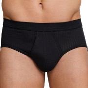 Schiesser 2P Sport Briefs With Fly Svart bomull Medium Herre