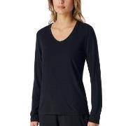 Schiesser Women Mix and Relax V-neck Long Sleeve Svart modal 38 Dame