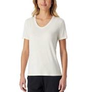 Schiesser Women Mix and Relax V-neck T-Shirt Benhvit modal 40 Dame