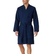 Schiesser Waffle Bathrobe Mørkblå bomull Large Herre