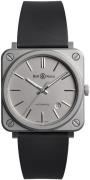 Bell & Ross BR-S-MAT-GREY Br S 92 Sølvfarget/Gummi