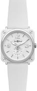 Bell & Ross Herreklokke BRS-WH-CERAMIC-SRB BR S Quartz Hvit/Gummi