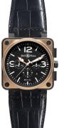 Bell & Ross Herreklokke BR0194-BICOLOR BR 01-94 Sort/Lær Ø46 mm