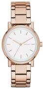 DKNY Dameklokke NY2344 Dress Hvit/Rose-gulltonet stål Ø34 mm