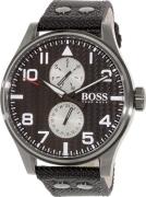 Hugo Boss Herreklokke 1513086 Aeroliner Sort/Tekstil Ø50 mm