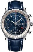 Breitling Herreklokke A24322121C2P2 Navitimer Gmt Blå/Lær Ø46 mm