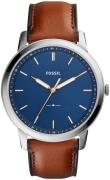 Fossil Herreklokke FS5304 Blå/Lær Ø44 mm