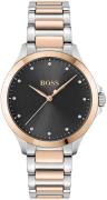 Hugo Boss Dameklokke 1502598 Grace Sort/Rose-gulltonet stål Ø32 mm