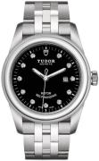 Tudor Dameklokke M53000-0001 Glamour Date Sort/Stål Ø31 mm