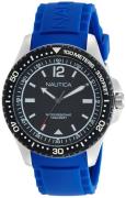 Nautica Herreklokke NAPMAU002 Dress Sort/Gummi Ø44 mm