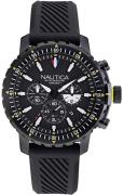 Nautica Herreklokke NAPICS009 Sort/Gummi Ø48 mm