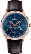 Edox Herreklokke 10236-37RC-BUIR Les Bemonts Blå/Lær Ø42 mm