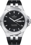 Edox Herreklokke 88005-3CA-NIN Delfin Sort/Gummi Ø43 mm