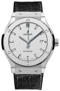 Hublot Herreklokke 565.NX.2611.LR Classic Fusion Sølvfarget/Lær