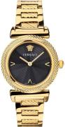 Versace Dameklokke VERE02220 V Motif 35mm Sort/Gulltonet stål Ø35 mm