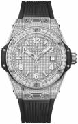 Hublot Dameklokke 485.SX.9000.RX.1604 Big Bang 33mm Sølvfarget/Gummi