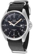 Glycine Herreklokke GL0459 Combat Sort/Lær Ø43 mm