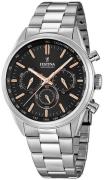 Festina Herreklokke F16820-B Sort/Stål Ø44 mm