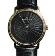 Blancpain Herreklokke 6651-3630-55B Villeret Ultraflach Sort/Lær