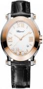 Chopard Dameklokke 278546-6001 Happy Sport Hvit/Lær 34x31 mm