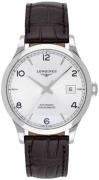 Longines Herreklokke L2.820.4.76.2 Record Sølvfarget/Lær Ø38.5 mm