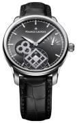 Maurice Lacroix Herreklokke MP7158-SS001-301-1 Masterpiece Sort/Lær