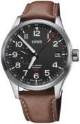 Oris Herreklokke 01 748 7710 4184-Set Aviation Sort/Lær Ø45 mm