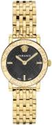 Versace Dameklokke VEU300621 Greca Glass Sort/Gulltonet stål Ø32 mm