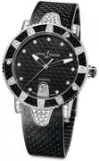 Ulysse Nardin Dameklokke 8103-101EC-3C-12 Ladies Diver Sort/Gummi