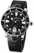 Ulysse Nardin Dameklokke 8103-101-3-02 Ladies Diver Sort/Gummi Ø40 mm