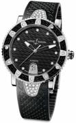 Ulysse Nardin Dameklokke 8103-101E-3C-12 Ladies Diver Sort/Gummi Ø40