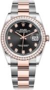 Rolex Dameklokke 126281RBR-0008 Datejust 36 Sort/18 karat rosé gull