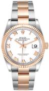 Rolex Dameklokke 126231-0016 Datejust 36 Hvit/18 karat rosé gull