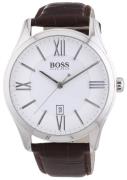 Hugo Boss Herreklokke 1513021 Ambassador Sølvfarget/Lær Ø44 mm