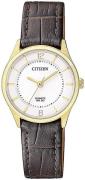 Citizen Dress Dameklokke ER0203-00B Hvit/Lær Ø27 mm