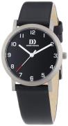 Danish Design Classic Dameklokke 3326601 Sort/Lær Ø30 mm