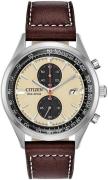 Citizen Chandler Herreklokke CA7020-07A Beige/Lær Ø43 mm