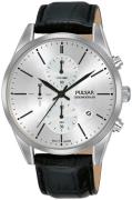 Pulsar 99999 Herreklokke PM3137X1 Sølvfarget/Lær Ø41 mm