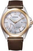 Citizen Elegance Herreklokke AW7056-11A Sølvfarget/Lær Ø43 mm