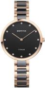 Bering Titanium Dameklokke 11334-762 Sort/Titan Ø35 mm