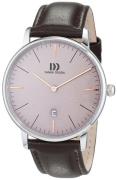 Danish Design Classic Herreklokke 3314539 Beige/Lær Ø40 mm