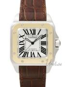 Cartier Santos Santos 100 Herreklokke W20072X7 Sølvfarget/Lær 38x38