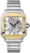 Cartier Santos De Cartier Herreklokke WHSA0012 Skjelettkuttet/Stål