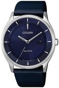 Citizen Eco Drive 180 Herreklokke BM7400-12L Blå/Lær Ø40 mm